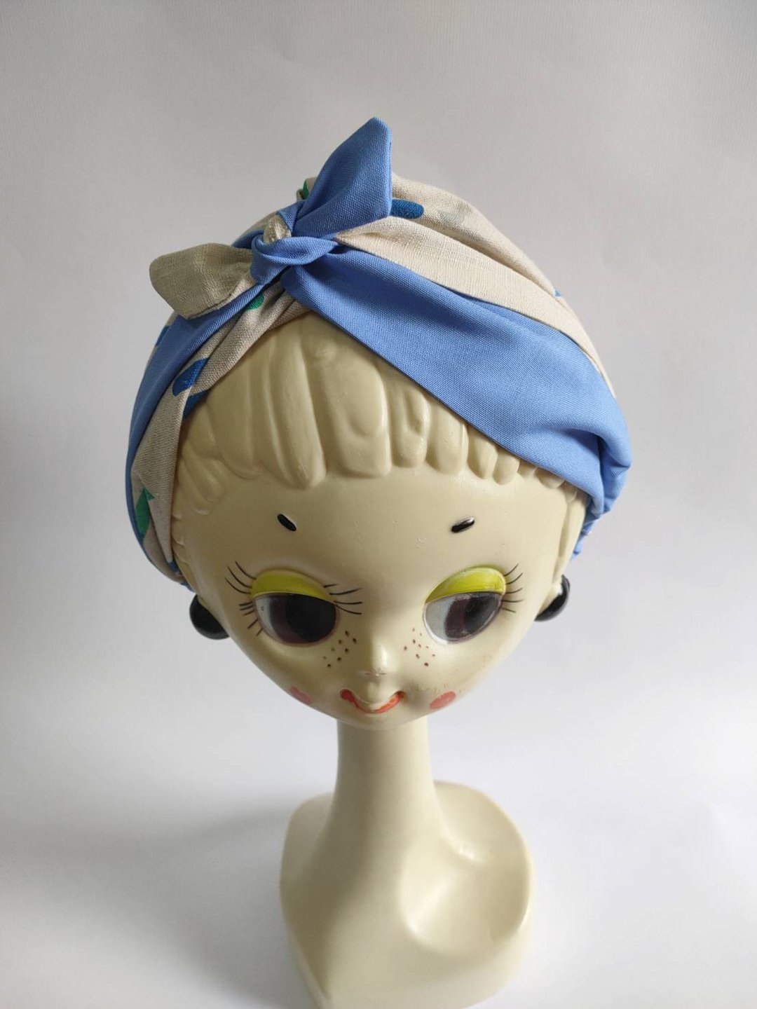 Petitbebe 蓝色条纹点点小蝴蝶结发带 - 发饰 - 棉 蓝色