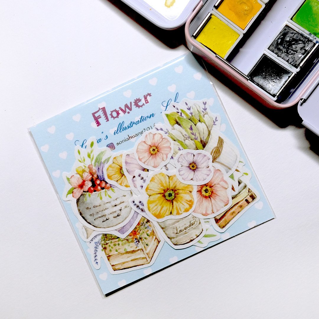 Flower手绘贴纸 - 贴纸 - 纸 