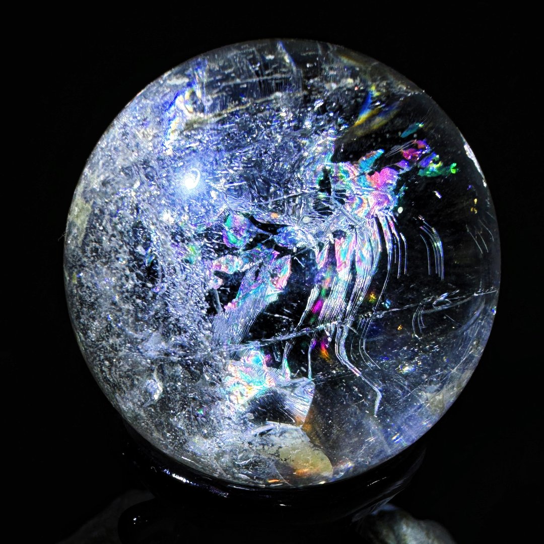 超稀有 凤凰彩虹光 亿万年的水胆 水晶球 水胆球 46MM - 摆饰 - 水晶 多色