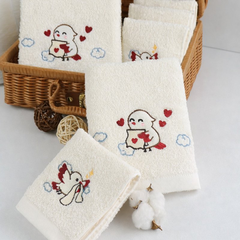 MIT 台湾制 天然无染 有机棉 云朵 知心鸟 毛巾 方巾 - 毛巾浴巾 - 棉．麻 