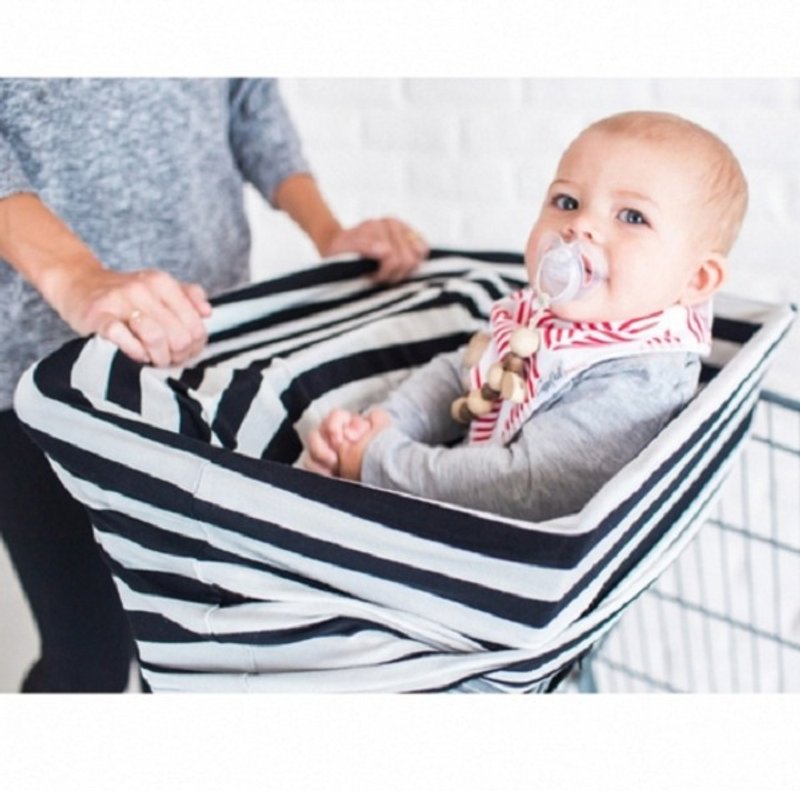 美国 Copper Pearl 多功能座椅套 / 哺乳巾 黑白粗条纹X000WFUK6X - 哺乳巾 - 棉．麻 黑色