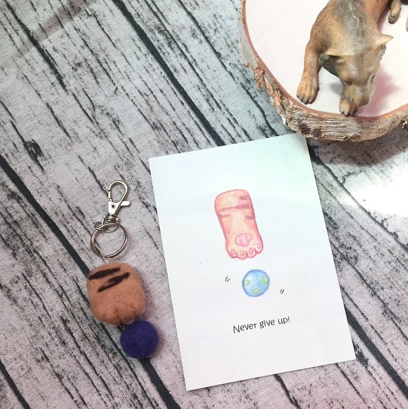 手绘明信片_NEVER GIVE UP 玩球猫手 明信片 - 卡片/明信片 - 纸 多色