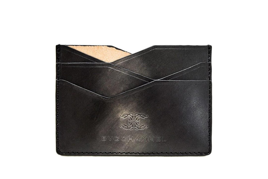 ACROMO Black Flat Card Holder - 名片夹/名片盒 - 真皮 黑色