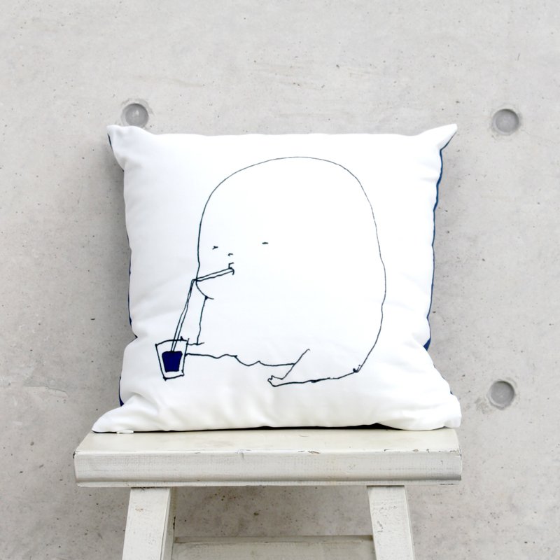 KONETA Cushion-drink　 - 枕头/抱枕 - 棉．麻 白色