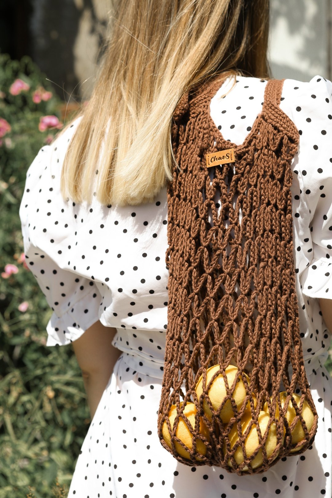 Crochet market bag /Eco bag /100% cotton/classic handmade woven - 手提包/手提袋 - 棉．麻 多色