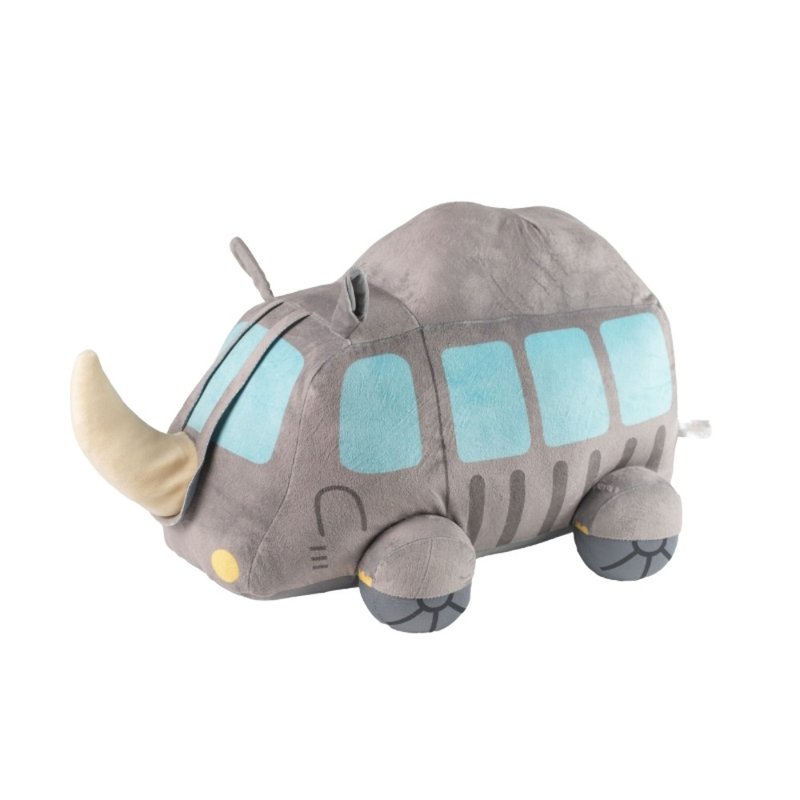 六福庄x六福村 犀牛公车玩偶 官方直营 限定版图样 安抚玩偶 - 玩偶/公仔 - 其他材质 