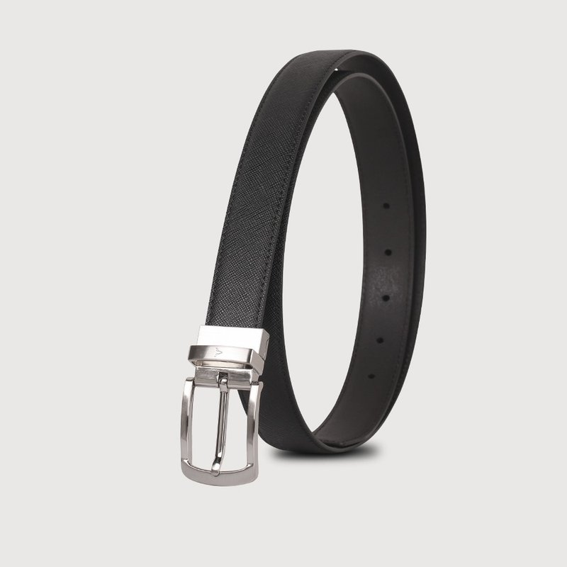 【免费升级送礼包装】商务型休闲穿针十字纹皮带-银色/VA018-002 - 皮带/腰带 - 真皮 黑色