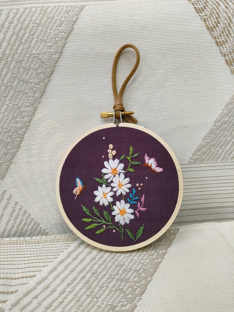 雏菊与蝶 圆形挂画 - 海报/装饰画/版画 - 其他材质 