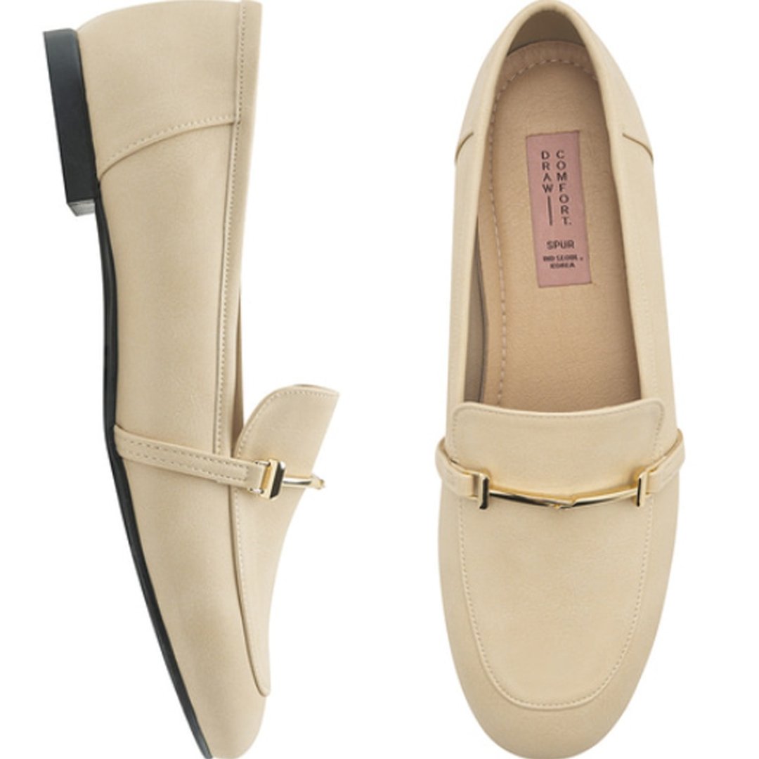 SPUR 韓國人手製日常樂福鞋 RS5576 OAT BEIGE - 芭蕾鞋/娃娃鞋 - 其他材质 