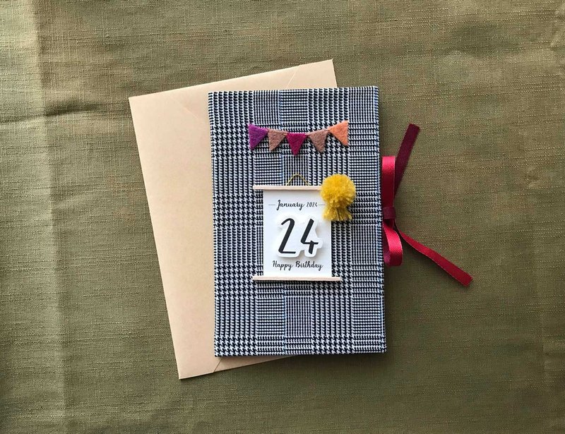 专属于你的祝福 | 手工卡片 | 生日卡 Handmade  card 格子 - 卡片/明信片 - 纸 多色