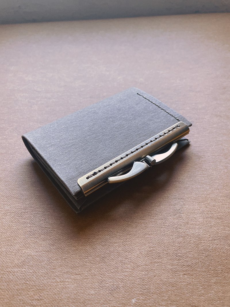 - 水洗纸口金短夹 /-*栗棕*2025新品*素食纸皮革 - 皮夹/钱包 - 纸 咖啡色