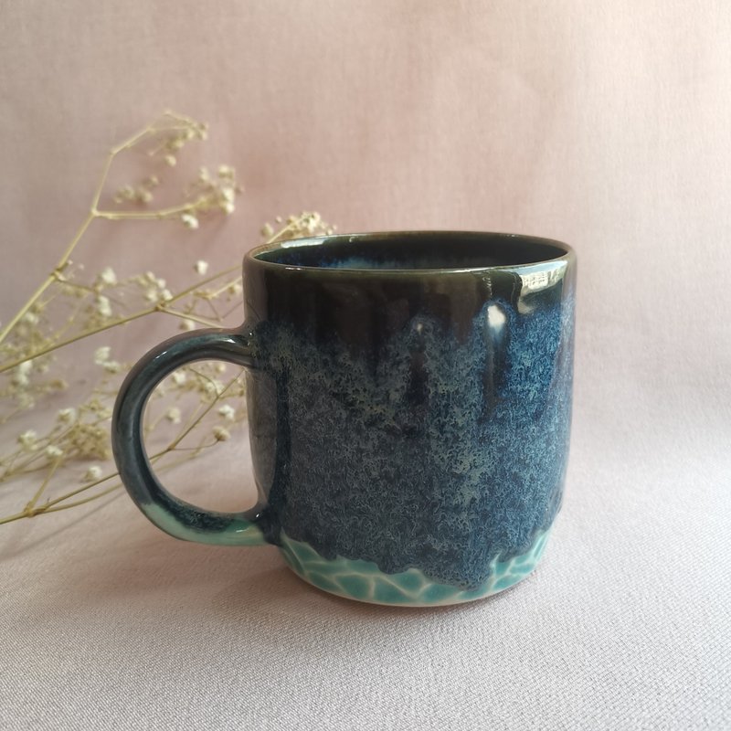 x深海迷途x手工瓷器马克杯 咖啡杯 茶杯 杯子 - 咖啡杯/马克杯 - 瓷 蓝色