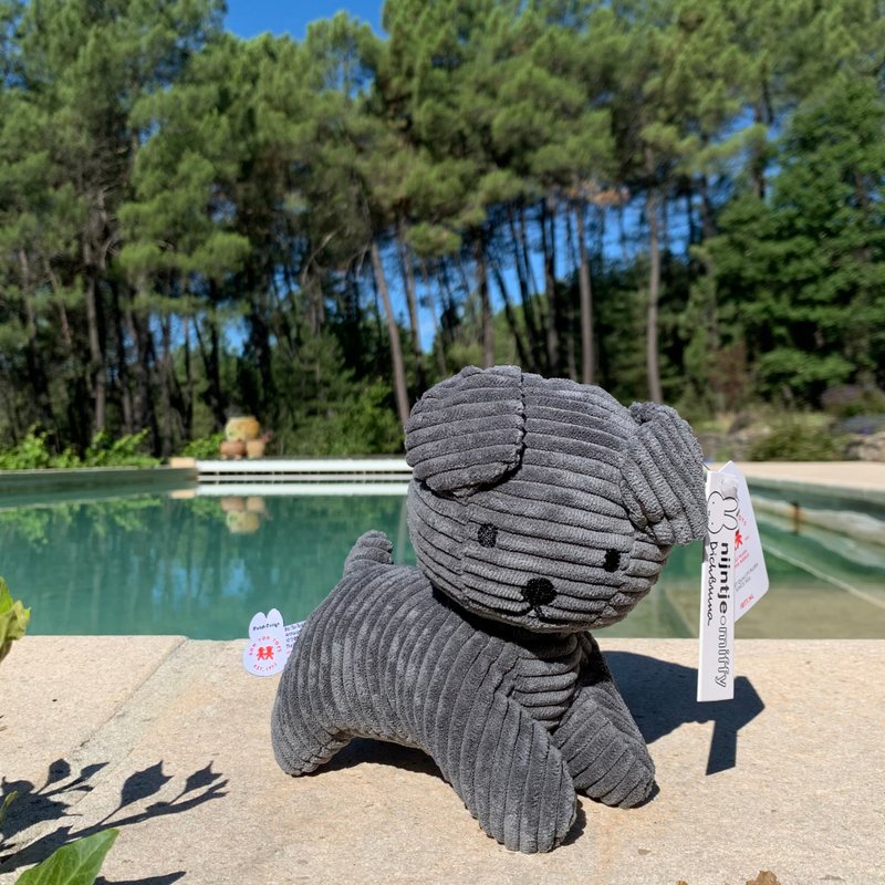 荷兰 Bon Ton Toys | Snuffy狗 灯芯绒娃娃 灰色 17cm - 玩偶/公仔 - 其他材质 灰色