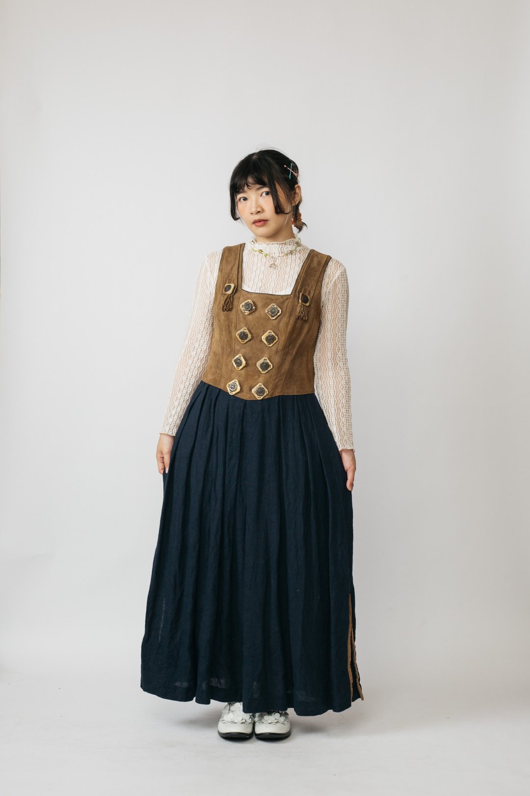 Tyrolean Dress 提洛尔洋装 古着【初恋贩卖所】Vintage.B671 - 洋装/连衣裙 - 真皮 