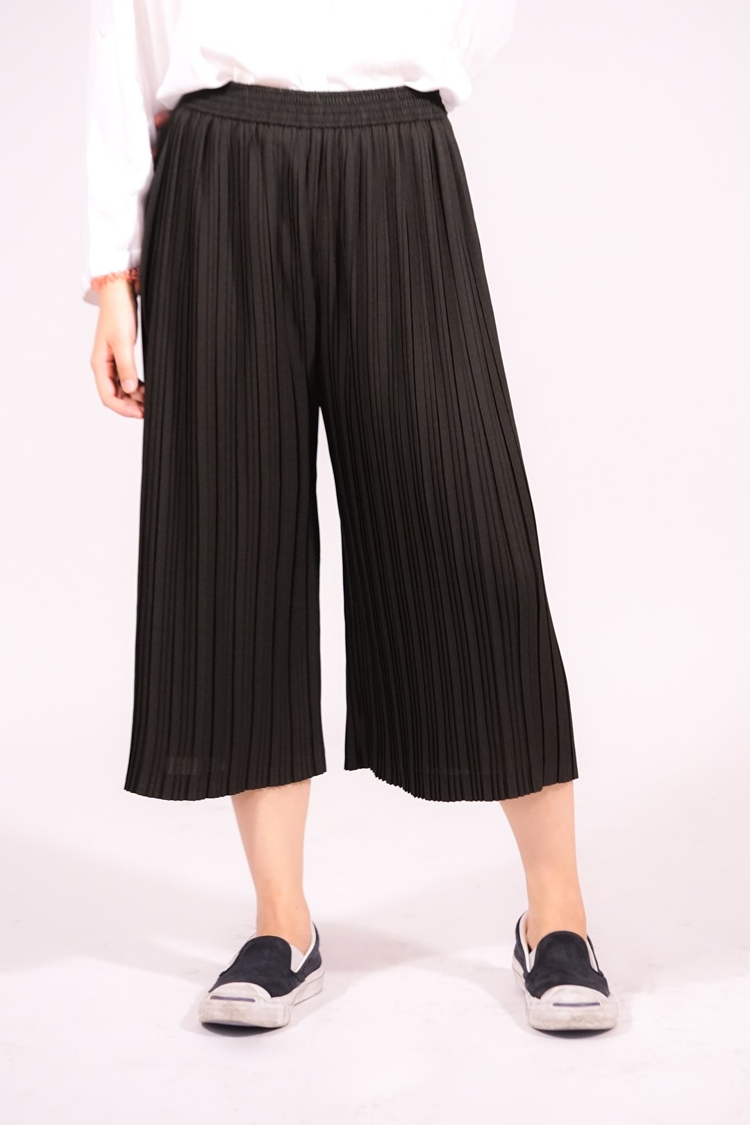 3 Quarter Pleated Pants - 女装长裤 - 棉 