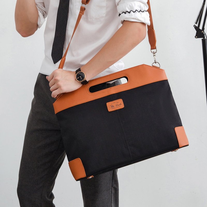 手提袋 公文包 公文袋 斜背包 电脑包 个性 Vigor - 黑色 - 公文包/医生包 - 防水材质 黑色