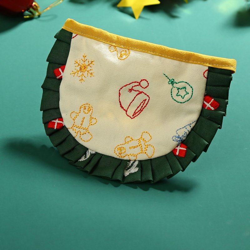 原创手工圣诞口水巾-红色/绿色 - 项圈/牵绳 - 棉．麻 多色