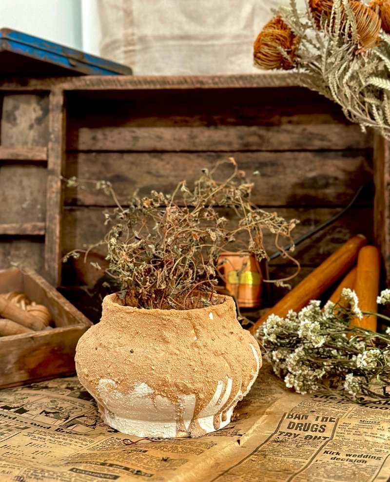 50013-佗寂风砂岩手工陶无釉花器 - 花瓶/陶器 - 陶 