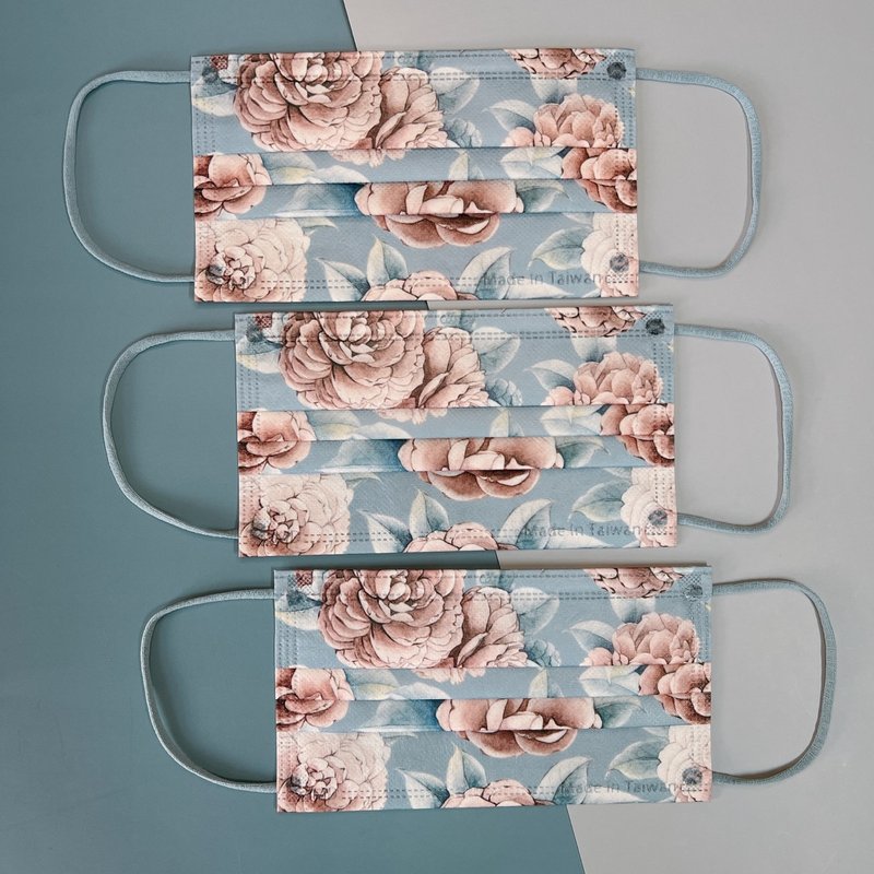 yudamask 絮语薰心 平面医用口罩/成人 - 口罩 - 聚酯纤维 蓝色