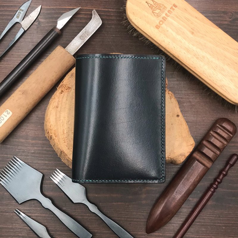 【中长钱包】黑色小牛皮/优雅女士皮夹/免费定制化压字 - 皮夹/钱包 - 真皮 黑色