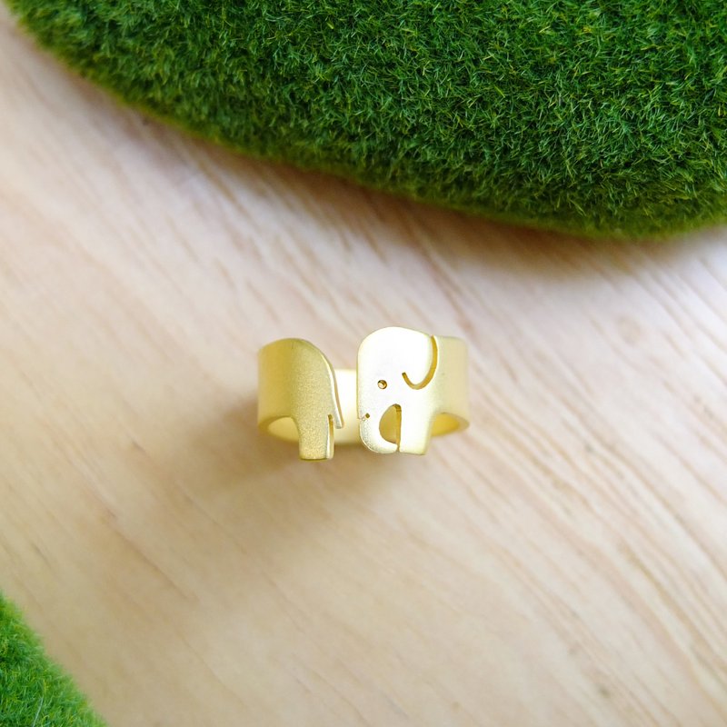 Ring Elephant - 戒指 - 其他金属 金色