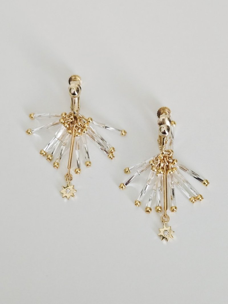 花火 - 水晶花束烟花耳环 - 耳环/耳夹 - 其他材质 