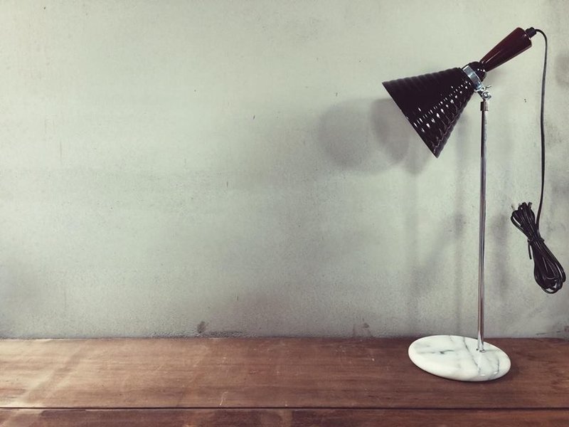 (黑色灯罩)早期外销欧洲大理石铝罩立灯 - 灯具/灯饰 - 其他金属 