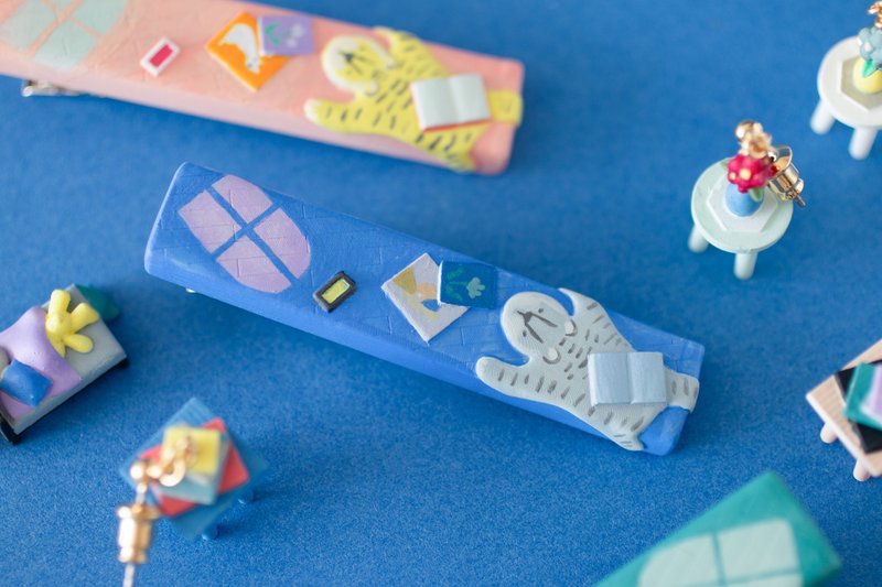 Room -floor- ヘアクリップ blue - 发饰 - 塑料 多色