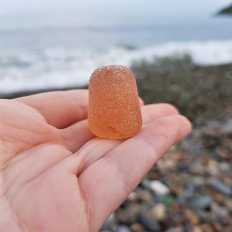 Rare peach sea glass Genuine sea glass P133 - 其他 - 玻璃 粉红色