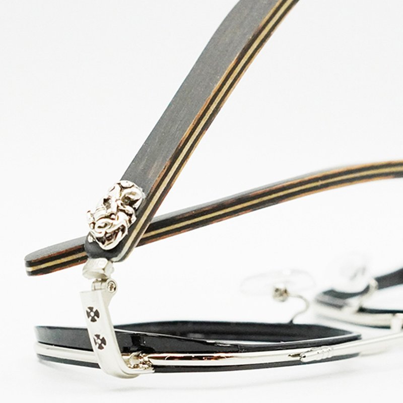 貔貅入镜 招财顺境_五帝钱 银m03  Mr.Banboo台湾手工眼镜 - 眼镜/眼镜框 - 木头 