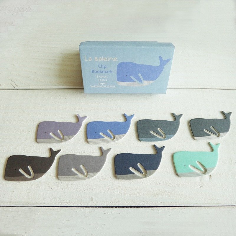 回纹针-鲸鱼-纸制品-书签 - 书签 - 纸 