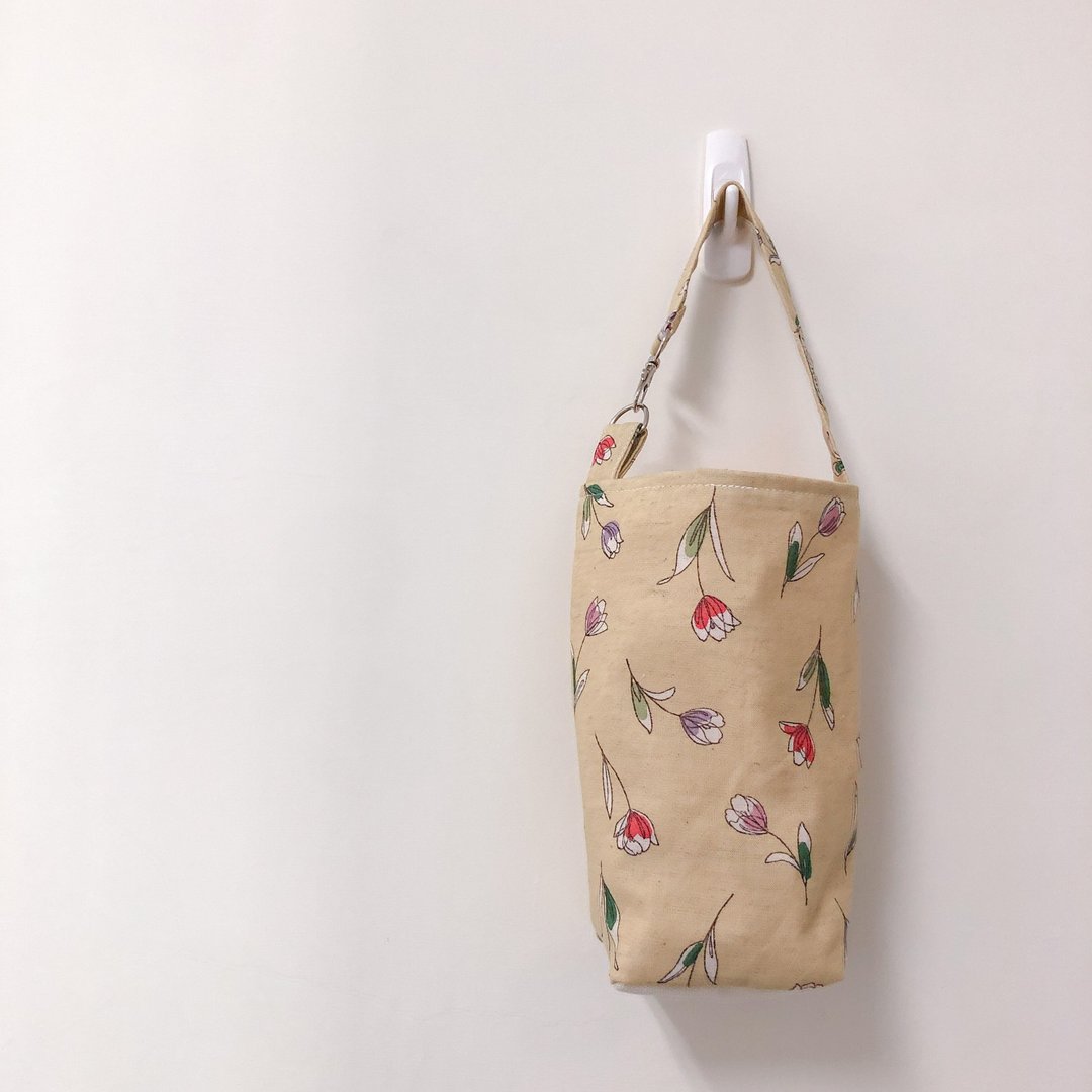 【雪花梨】郁金香 Yellow 手工饮料提袋/ 散步小提袋/ 环保杯袋 - 其他 - 棉 多色