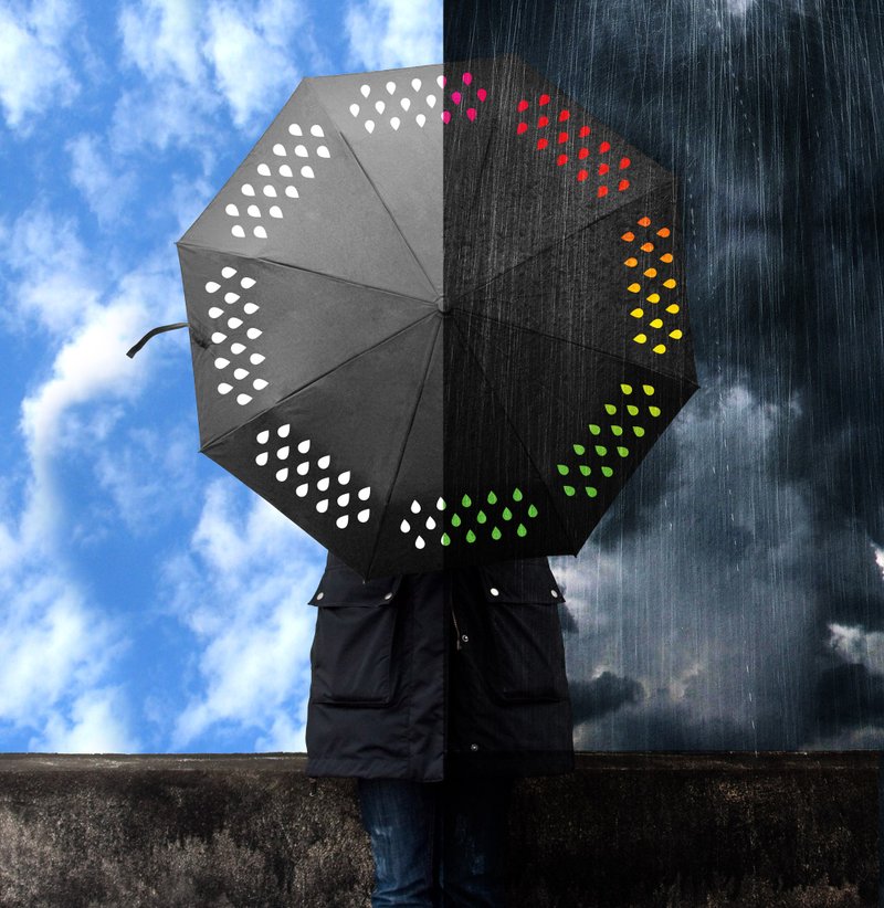 【英国 Suck UK 】彩虹遇水变色雨伞 - 雨伞/雨衣 - 其他金属 多色