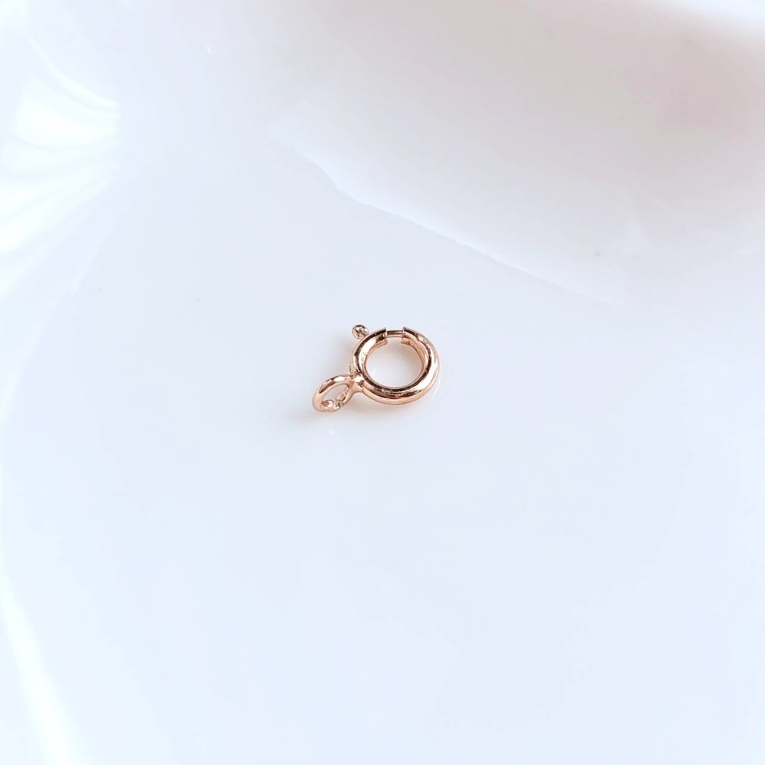DIY材料。5mm玫瑰金色925银开关扣 O形弹簧扣 - 零件/散装材料/工具 - 纯银 粉红色