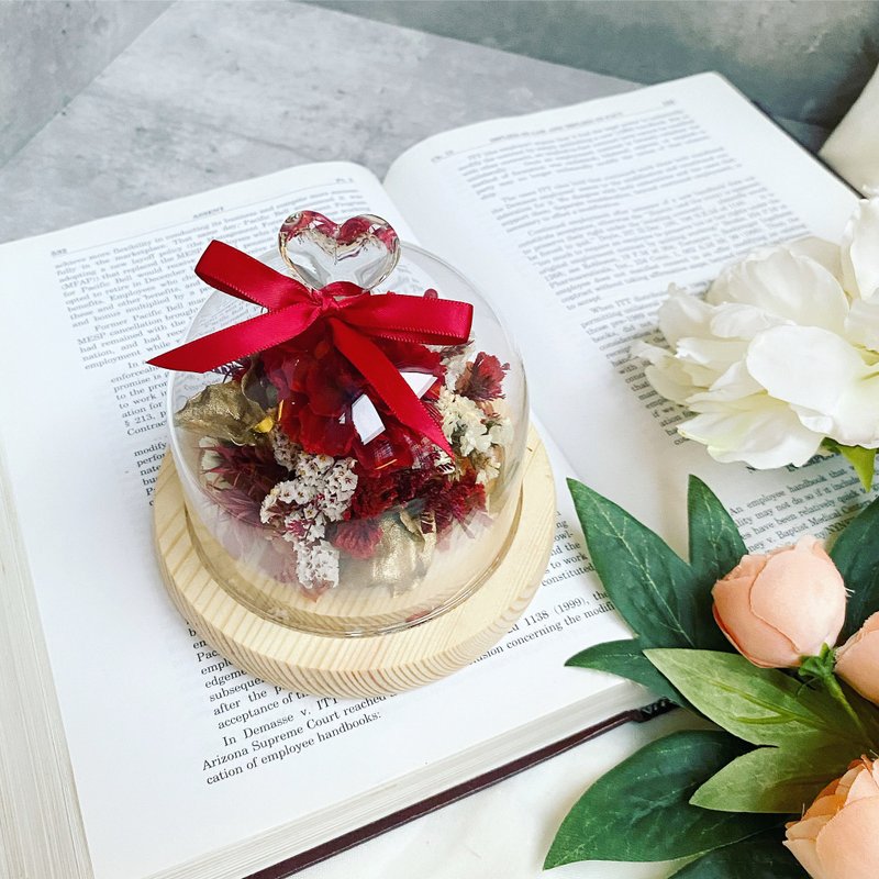 【康乃馨永生花爱心夜灯礼盒】钢铁人妈妈—全能大神|永生花夜灯 - 干燥花/捧花 - 植物．花 红色