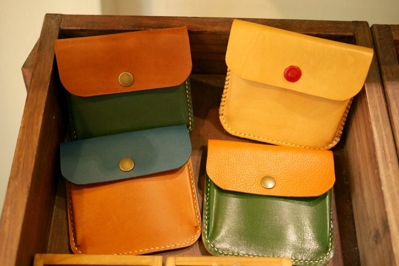 口袋好朋友 - 皮夹/钱包 - 真皮 卡其色