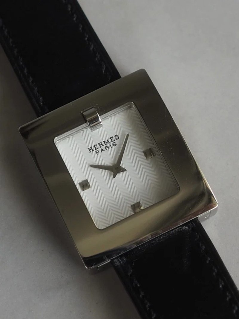 HERMÈS Belt Watch 爱马仕 皮带表 银色 黑色 棕色 复古 - 男表/中性表 - 不锈钢 银色