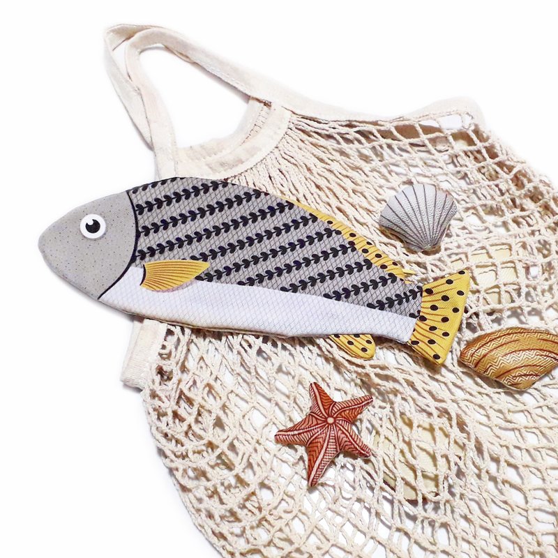 Hand-knitted shells net bag - 手提包/手提袋 - 棉．麻 多色