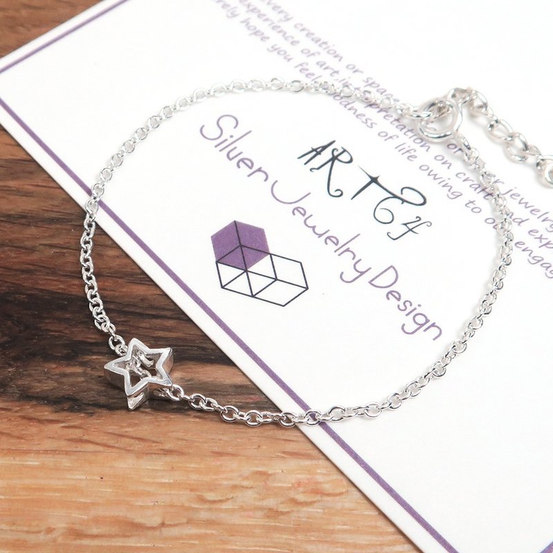 许愿流星 银色星星 925纯银手链 - 手链/手环 - 纯银 银色