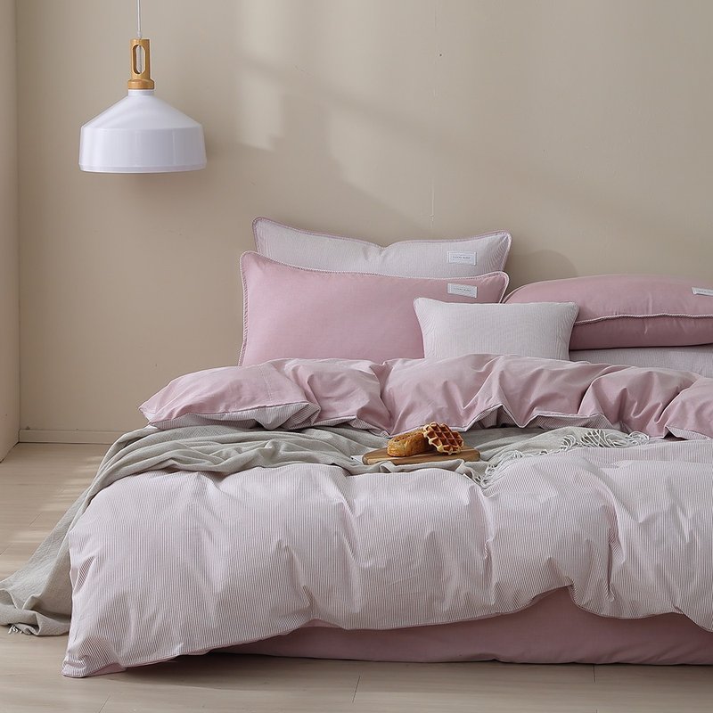 230织纱精梳棉和织薄被套床包组(樱粉) - 寝具 - 棉．麻 粉红色