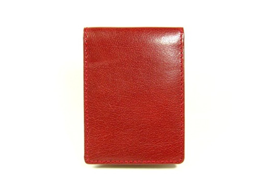 Card case, buffalo leather, wine - 名片夹/名片盒 - 真皮 红色