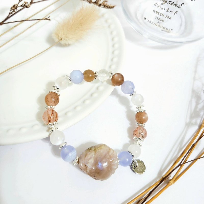 日月同辉龙龟设计手链/招正能量与桃花、平衡情绪、增强沟通 - 手链/手环 - 水晶 多色