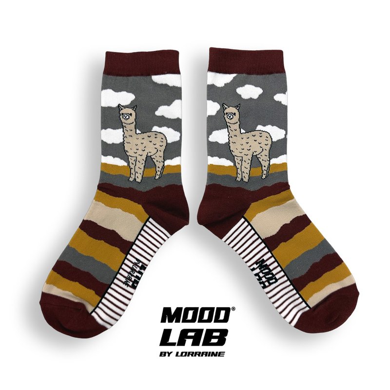 MOODLABBYLORRAINE | ALPACA 袜子 - 袜子 - 棉．麻 咖啡色