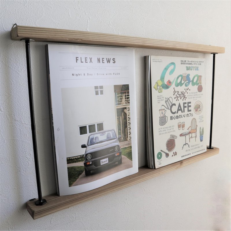 iron wall shelf w60 - 书架/书挡 - 木头 咖啡色