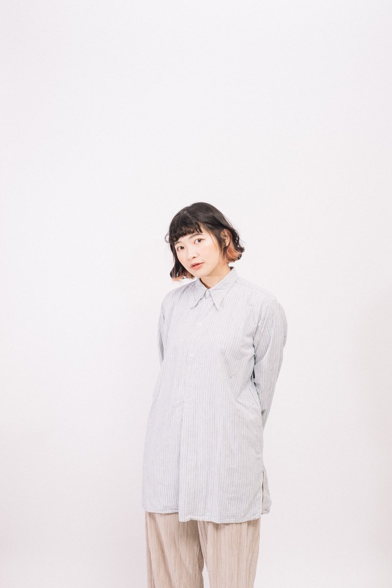 欧洲长版衬衫.European Pullover.古着【初恋贩卖所】Vintage. - 女装衬衫 - 棉．麻 