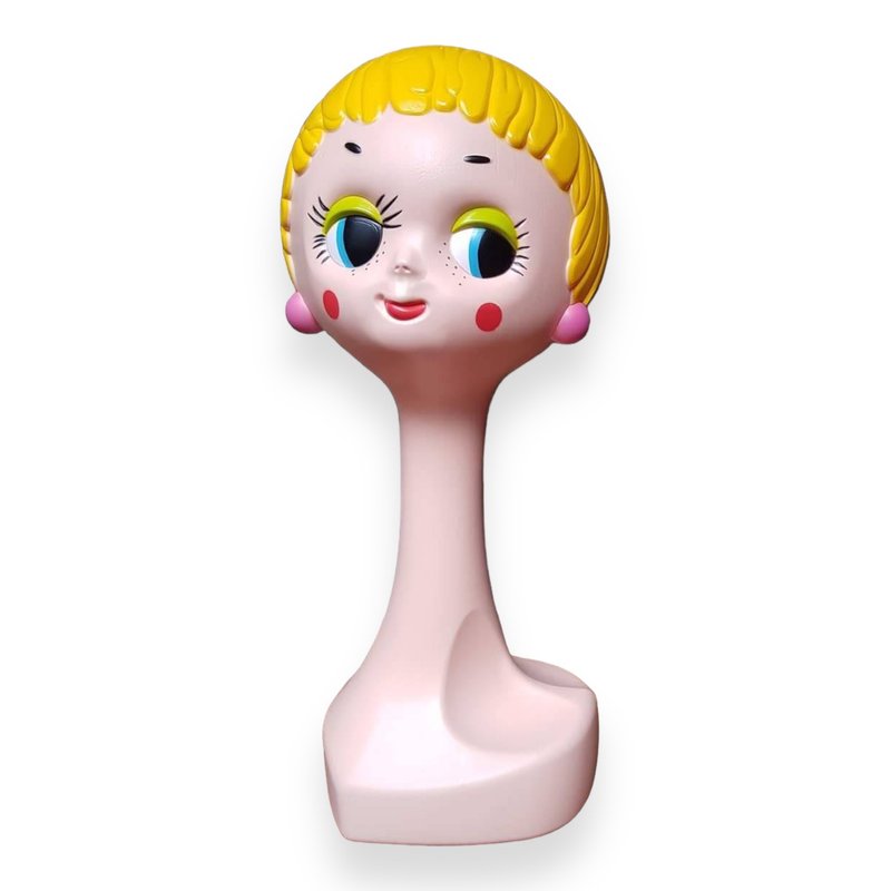 崔姬娃娃 崔姬头 Twiggy head 帽架 存钱筒 崔姬模型 复古老件 - 摆饰 - 塑料 