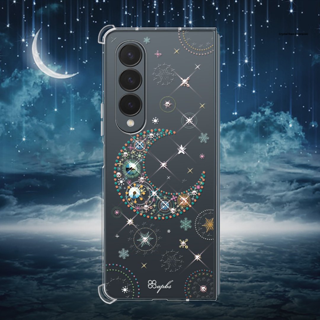 Samsung Z Fold4 5G水晶彩钻四角加厚双料手机壳-星月 - 手机壳/手机套 - 其他材质 多色
