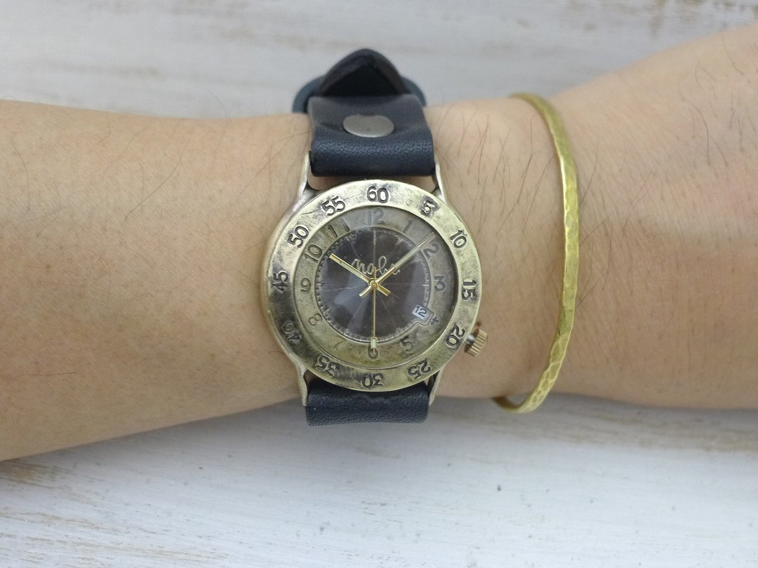 Explorer-JB5-DATE 36mm Brass DATE (Date) Handmade Watch (JUM185DATE) - 女表 - 铜/黄铜 金色