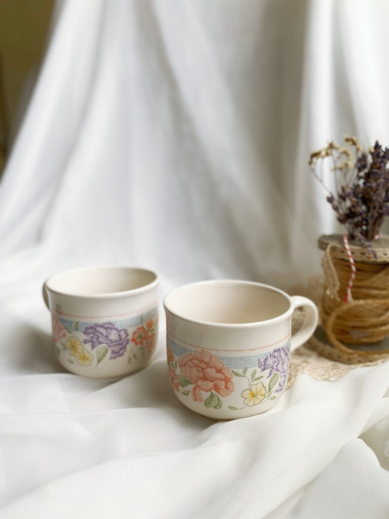 【好日恋物】 英国早期 JOHN TAMS 点状花卉咖啡杯马克杯 - 咖啡杯/马克杯 - 瓷 白色