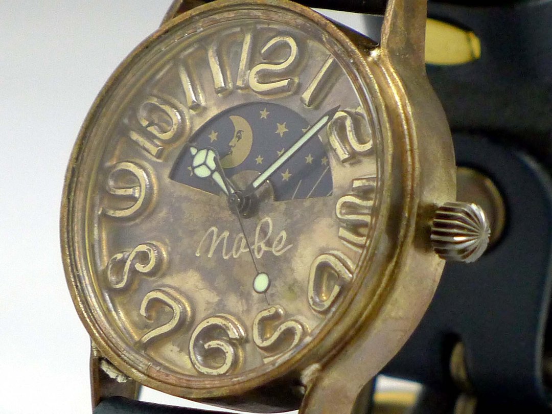 手作表 HandCraftWatch Sun&Moon JUMBO 黄铜 36mm (JUM142S&M NV) - 女表 - 铜/黄铜 金色